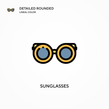 Güneş gözlüğü vektör simgesi. Modern vektör illüstrasyon kavramları. Düzenlemesi ve kişiselleştirmesi kolay.