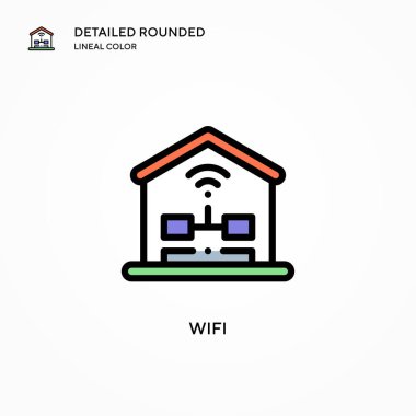 Wifi vektör simgesi. Modern vektör illüstrasyon kavramları. Düzenlemesi ve kişiselleştirmesi kolay.