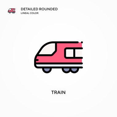 Tren vektör simgesi. Modern vektör illüstrasyon kavramları. Düzenlemesi ve kişiselleştirmesi kolay.