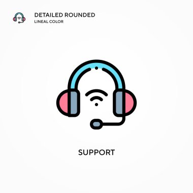 Vektör simgesini destekle. Modern vektör illüstrasyon kavramları. Düzenlemesi ve kişiselleştirmesi kolay.