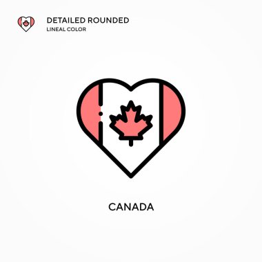 Kanada vektör simgesi. Modern vektör illüstrasyon kavramları. Düzenlemesi ve kişiselleştirmesi kolay.