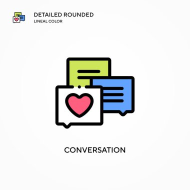 Konuşma vektör simgesi. Modern vektör illüstrasyon kavramları. Düzenlemesi ve kişiselleştirmesi kolay.