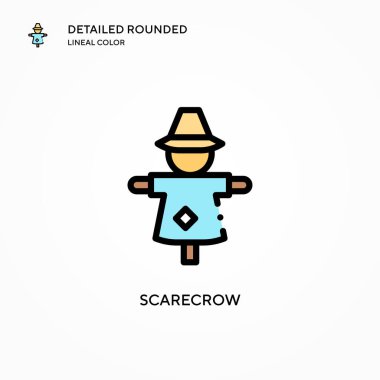 Korkuluk vektör simgesi. Modern vektör illüstrasyon kavramları. Düzenlemesi ve kişiselleştirmesi kolay.