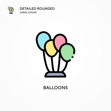 Balon vektör simgesi. Modern vektör illüstrasyon kavramları. Düzenlemesi ve kişiselleştirmesi kolay.