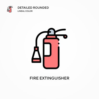 Yangın söndürme vektör simgesini ateşle. Modern vektör illüstrasyon kavramları. Düzenlemesi ve kişiselleştirmesi kolay.