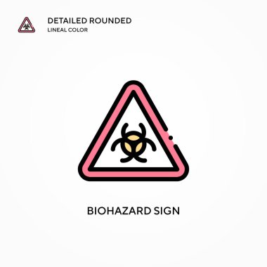 Biyolojik tehlike işareti vektör simgesi. Modern vektör illüstrasyon kavramları. Düzenlemesi ve kişiselleştirmesi kolay.