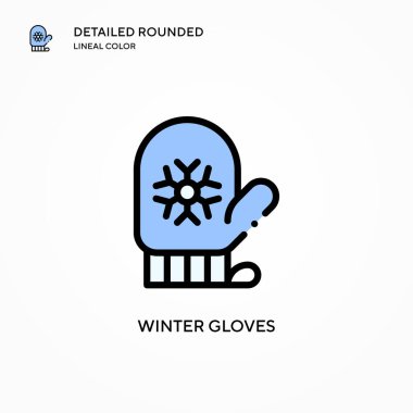 Kış eldivenleri vektör simgesi. Modern vektör illüstrasyon kavramları. Düzenlemesi ve kişiselleştirmesi kolay.