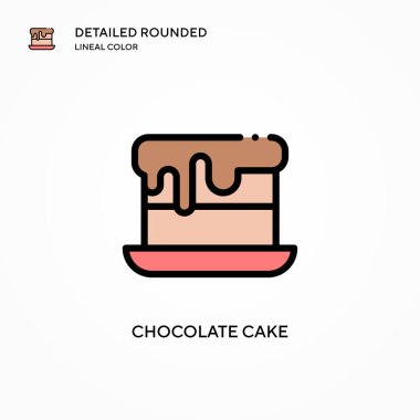 Çikolatalı pasta vektör simgesi. Modern vektör illüstrasyon kavramları. Düzenlemesi ve kişiselleştirmesi kolay.