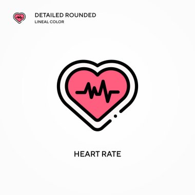 Kalp atış hızı vektör simgesi. Modern vektör illüstrasyon kavramları. Düzenlemesi ve kişiselleştirmesi kolay.