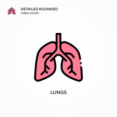 Akciğer vektör simgesi. Modern vektör illüstrasyon kavramları. Düzenlemesi ve kişiselleştirmesi kolay.