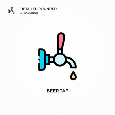 Bira tap vektör simgesi. Modern vektör illüstrasyon kavramları. Düzenlemesi ve kişiselleştirmesi kolay.