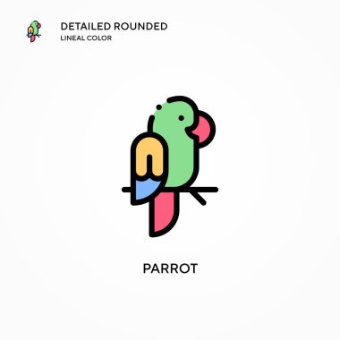 Papağan vektör simgesi. Modern vektör illüstrasyon kavramları. Düzenlemesi ve kişiselleştirmesi kolay.