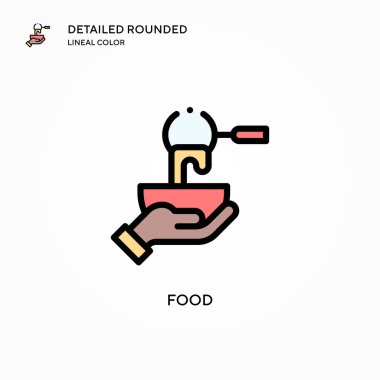 Yiyecek vektör simgesi. Modern vektör illüstrasyon kavramları. Düzenlemesi ve kişiselleştirmesi kolay.