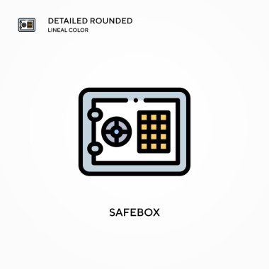 Güvenli kutu vektör simgesi. Modern vektör illüstrasyon kavramları. Düzenlemesi ve kişiselleştirmesi kolay.