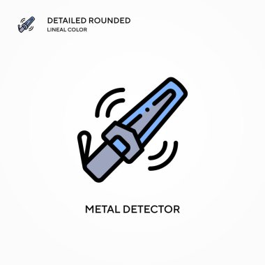 Metal dedektör vektör simgesi. Modern vektör illüstrasyon kavramları. Düzenlemesi ve kişiselleştirmesi kolay.