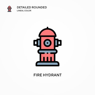 Yangın musluğu vektör ikonu. Modern vektör illüstrasyon kavramları. Düzenlemesi ve kişiselleştirmesi kolay.