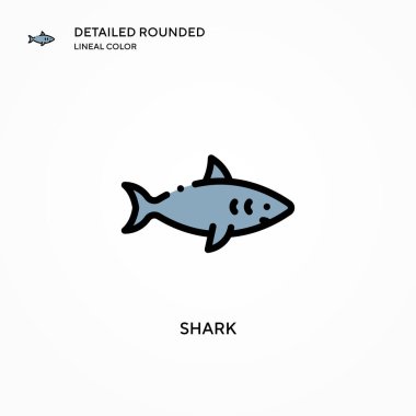 Köpekbalığı vektör simgesi. Modern vektör illüstrasyon kavramları. Düzenlemesi ve kişiselleştirmesi kolay.