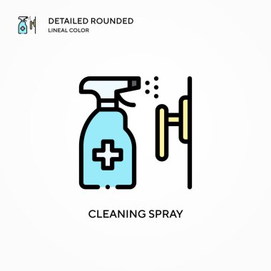 Temizleme sprey vektör simgesi. Modern vektör illüstrasyon kavramları. Düzenlemesi ve kişiselleştirmesi kolay.