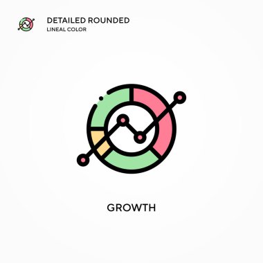 Büyüme vektör simgesi. Modern vektör illüstrasyon kavramları. Düzenlemesi ve kişiselleştirmesi kolay.