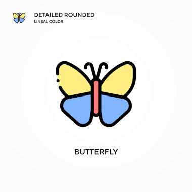 Kelebek vektör simgesi. Modern vektör illüstrasyon kavramları. Düzenlemesi ve kişiselleştirmesi kolay.