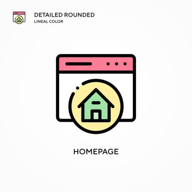 Ana sayfa vektör simgesi. Modern vektör illüstrasyon kavramları. Düzenlemesi ve kişiselleştirmesi kolay.