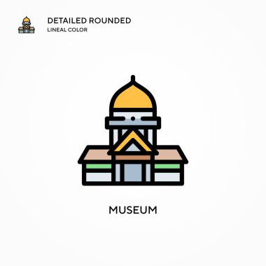 Müze vektör simgesi. Modern vektör illüstrasyon kavramları. Düzenlemesi ve kişiselleştirmesi kolay.