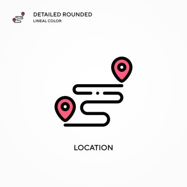 Konum vektör simgesi. Modern vektör illüstrasyon kavramları. Düzenlemesi ve kişiselleştirmesi kolay.