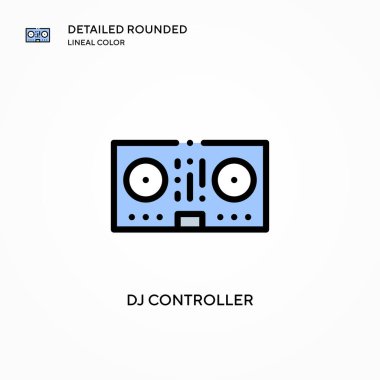 DJ denetleyici vektör simgesi. Modern vektör illüstrasyon kavramları. Düzenlemesi ve kişiselleştirmesi kolay.