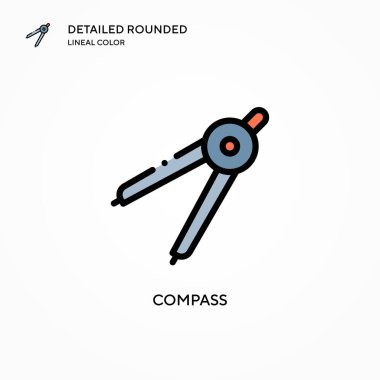 Pusula vektör simgesi. Modern vektör illüstrasyon kavramları. Düzenlemesi ve kişiselleştirmesi kolay.
