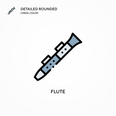 Flüt vektör simgesi. Modern vektör illüstrasyon kavramları. Düzenlemesi ve kişiselleştirmesi kolay.