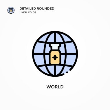 Dünya vektör simgesi. Modern vektör illüstrasyon kavramları. Düzenlemesi ve kişiselleştirmesi kolay.