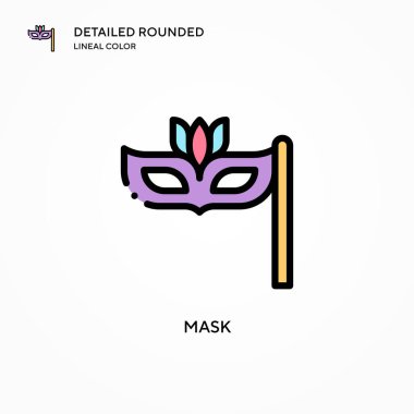 Maske vektör simgesi. Modern vektör illüstrasyon kavramları. Düzenlemesi ve kişiselleştirmesi kolay.