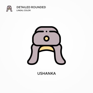 Ushanka vektör simgesi. Modern vektör illüstrasyon kavramları. Düzenlemesi ve kişiselleştirmesi kolay.