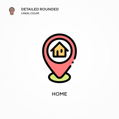 Ev vektör simgesi. Modern vektör illüstrasyon kavramları. Düzenlemesi ve kişiselleştirmesi kolay.