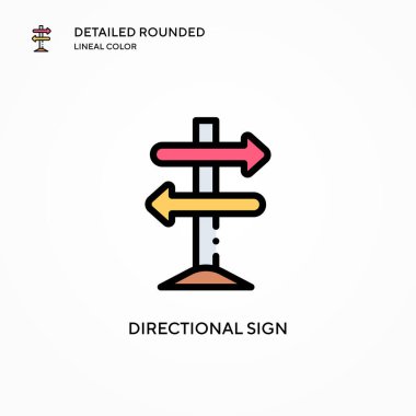 Yönsel işaret vektör simgesi. Modern vektör illüstrasyon kavramları. Düzenlemesi ve kişiselleştirmesi kolay.