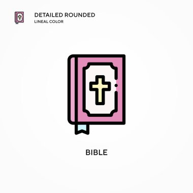 İncil vektör simgesi. Modern vektör illüstrasyon kavramları. Düzenlemesi ve kişiselleştirmesi kolay.