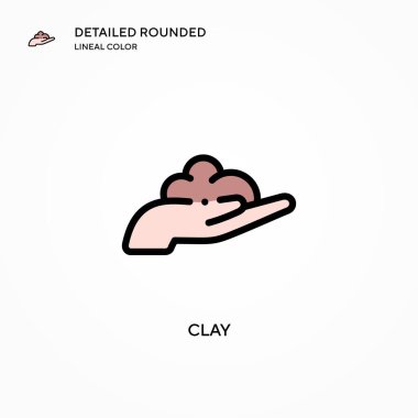 Clay vektör simgesi. Modern vektör illüstrasyon kavramları. Düzenlemesi ve kişiselleştirmesi kolay.