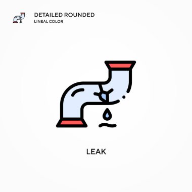 Sızdırma vektör simgesi. Modern vektör illüstrasyon kavramları. Düzenlemesi ve kişiselleştirmesi kolay.