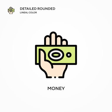 Para vektör simgesi. Modern vektör illüstrasyon kavramları. Düzenlemesi ve kişiselleştirmesi kolay.