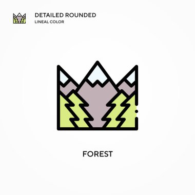 Orman vektör simgesi. Modern vektör illüstrasyon kavramları. Düzenlemesi ve kişiselleştirmesi kolay.