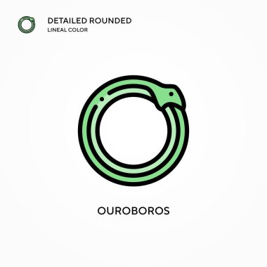 Ouroboros vektör simgesi. Modern vektör illüstrasyon kavramları. Düzenlemesi ve kişiselleştirmesi kolay.