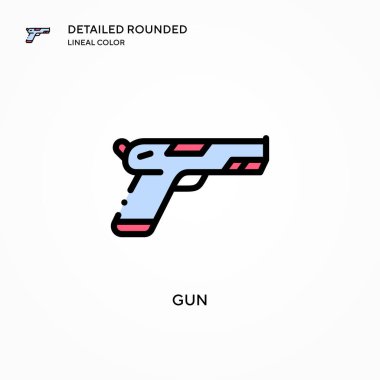 Silah vektör simgesi. Modern vektör illüstrasyon kavramları. Düzenlemesi ve kişiselleştirmesi kolay.