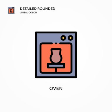 Fırın vektör simgesi. Modern vektör illüstrasyon kavramları. Düzenlemesi ve kişiselleştirmesi kolay.