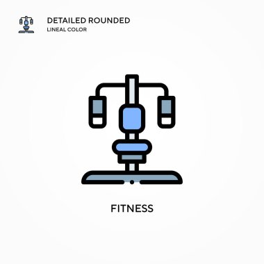 Fitness vektör simgesi. Modern vektör illüstrasyon kavramları. Düzenlemesi ve kişiselleştirmesi kolay.