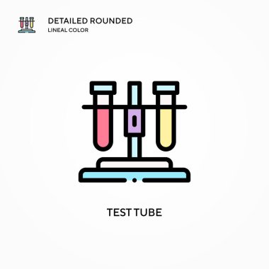 Test tübü vektör simgesi. Modern vektör illüstrasyon kavramları. Düzenlemesi ve kişiselleştirmesi kolay.