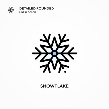 Kar Tanesi vektör simgesi. Modern vektör illüstrasyon kavramları. Düzenlemesi ve kişiselleştirmesi kolay.