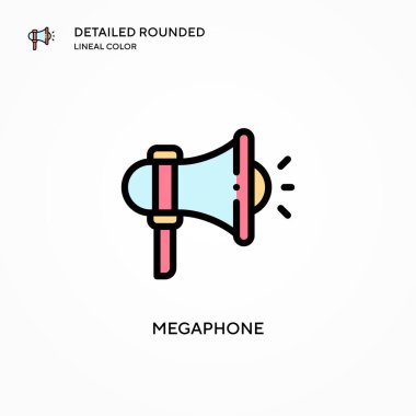 Megafon vektör simgesi. Modern vektör illüstrasyon kavramları. Düzenlemesi ve kişiselleştirmesi kolay.