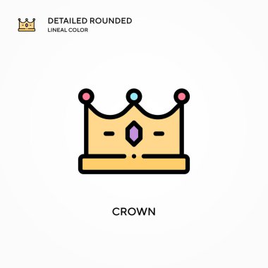 Crown vektör simgesi. Modern vektör illüstrasyon kavramları. Düzenlemesi ve kişiselleştirmesi kolay.