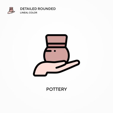 Çömlek vektör simgesi. Modern vektör illüstrasyon kavramları. Düzenlemesi ve kişiselleştirmesi kolay.
