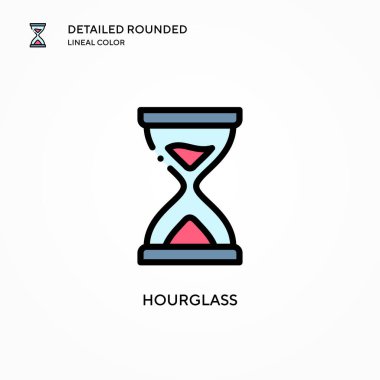 Kum saati vektör simgesi. Modern vektör illüstrasyon kavramları. Düzenlemesi ve kişiselleştirmesi kolay.